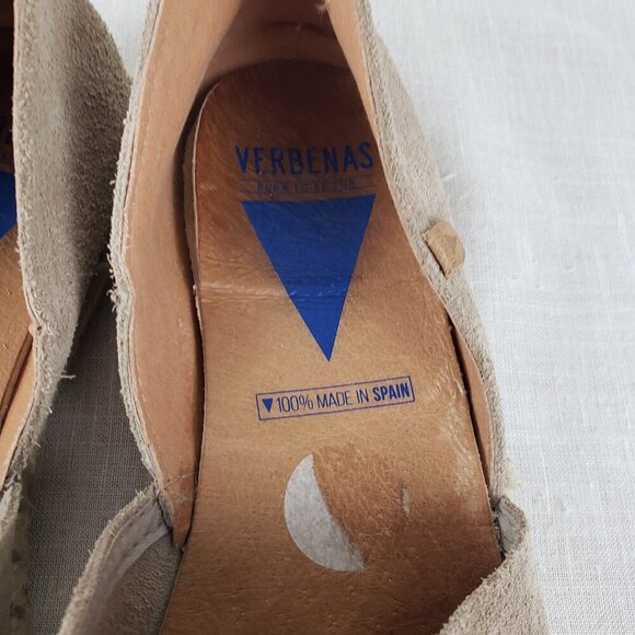 Verbenas Carmen Espadrilles Tan Suede Closed Toe Flats Shoes Size 40 US 9 - Picture 3 of 16